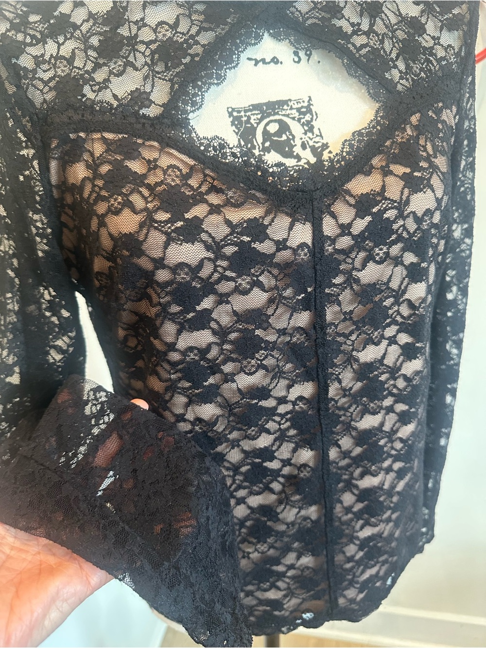 sofia by sofia vergara Black Lace Top